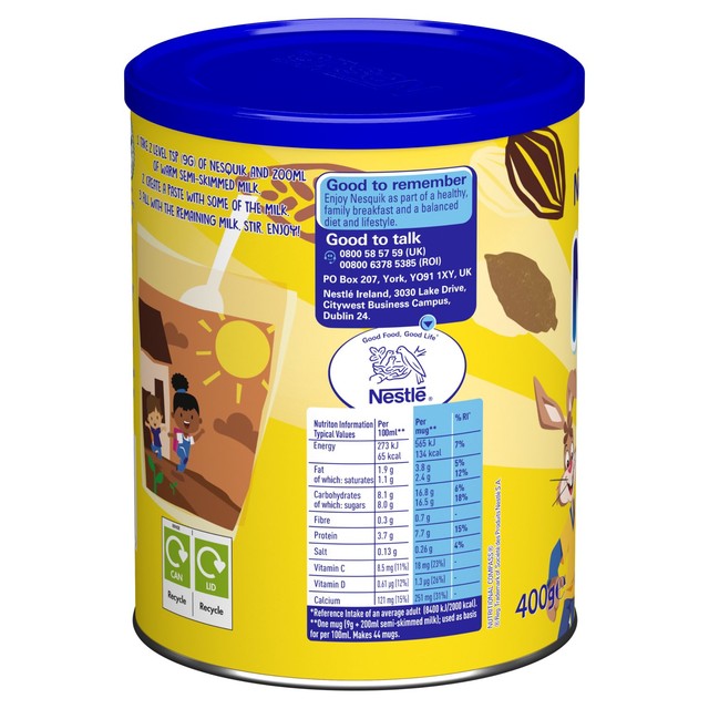 Nesquik Hot Chocolate Drink Mix 400g, imported from the UK