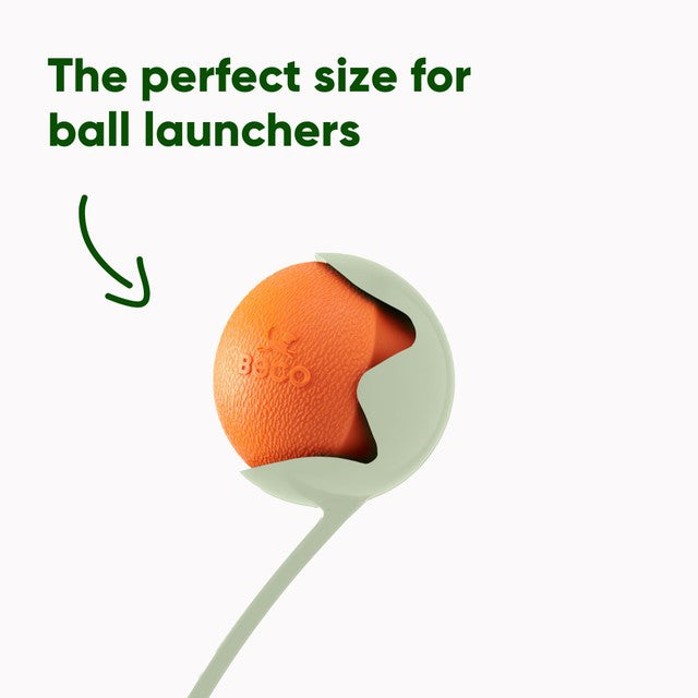 Beco Pets Natural Rubber Fetch Ball Orange - British product