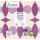 Ocado luxury quilted toilet tissue 4 rolls, imported from the UK