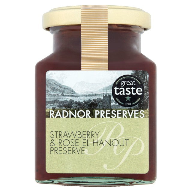 Radnor Preserves Strawberry & Rose El Hanout Preserve 240g, imported from the UK
