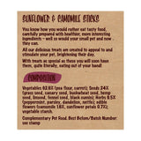 Rosewood Naturals Sunflower & Chamomile pet treat sticks, imported from the UK