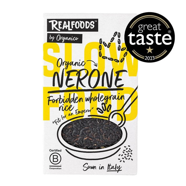 Realfoods black wholegrain rice 500g, imported from the UK