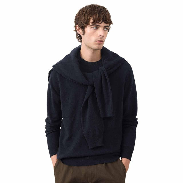 M&S Men's Autograph Pure Cashmere Jumper Navy S, imported from the UK