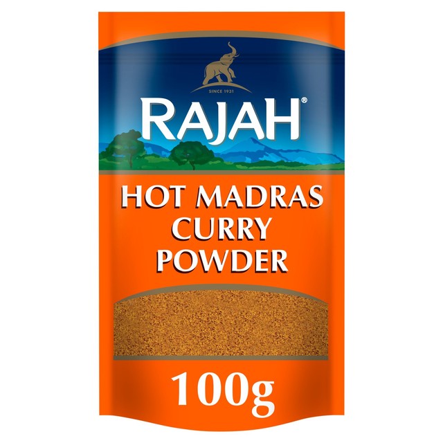 Rajah Hot Madras curry powder 100g, UK version
