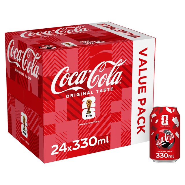 Coca-Cola Original Taste cola soft drink 24x330ml - British product