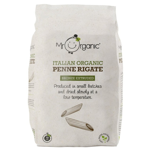 Mr Organic penne pasta 500g, imported from the UK