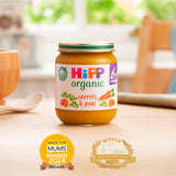 HiPP Organic carrots and peas baby food 125g, UK version