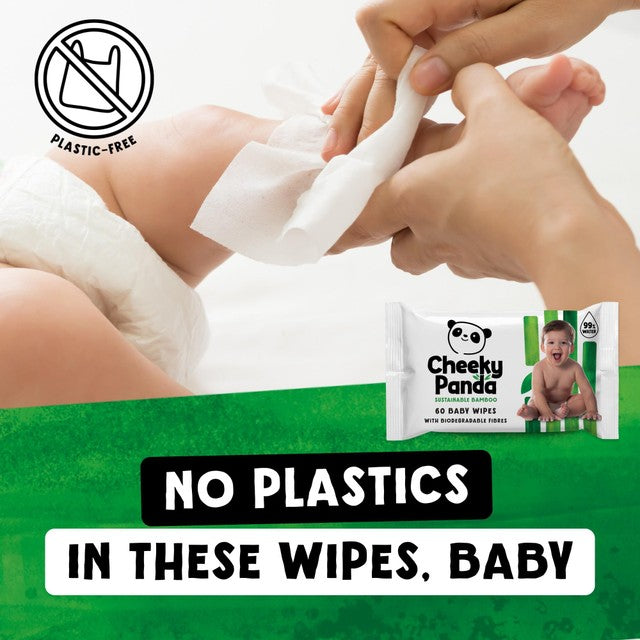 Cheeky Panda Unscented Bamboo Baby Wipes 12x60 - British product