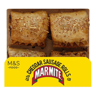 M&S M&S 4 Mature Cheddar and Marmite Sausage Rolls 188g- Buy online at McGrocer
