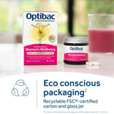 Optibac probiotics women's wellbeing supplement capsule jar, UK version