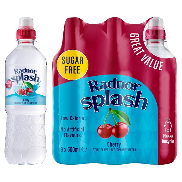 Radnor Splash Cherry flavoured spring water drink, imported from the UK