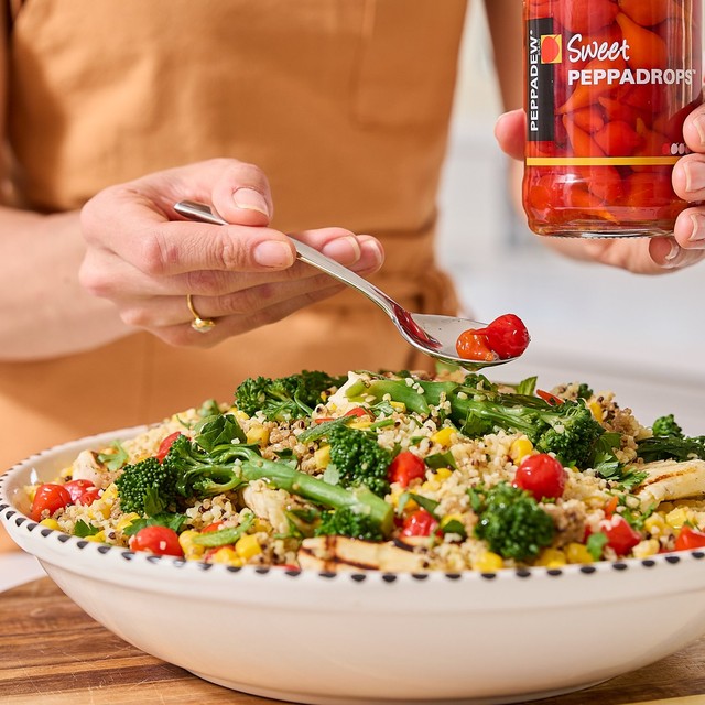 Peppadew Peppadrops pickled peppers jar, imported from the UK