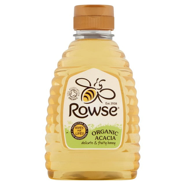 Rowse squeezy organic acacia honey 340g, imported from the UK