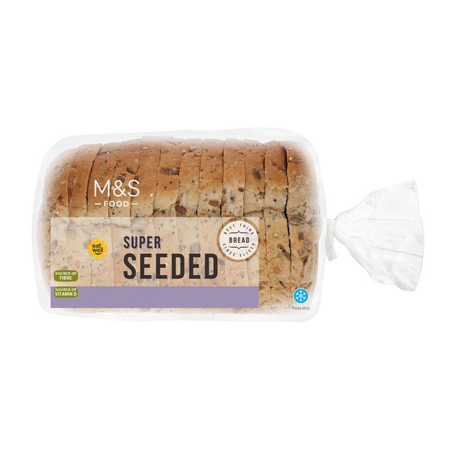 M&S Super Seeded Soft Bread Loaf 400g, imported from the UK