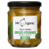 Mr Organic grilled artichoke hearts antipasti 190g, imported from the UK