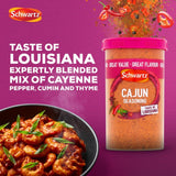 Schwartz Cajun Seasoning spice mix in a 110g plastic drum, British brand