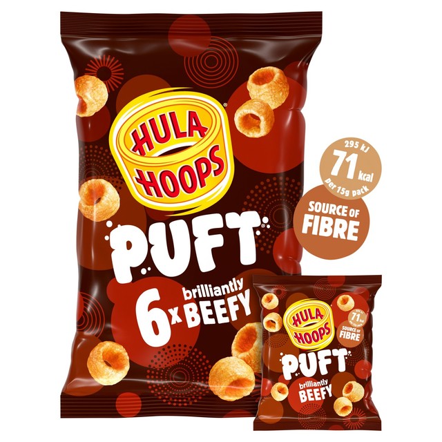 Hula Hoops Puft beef flavour crisps multipack - British product