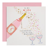 M&S M&S Wife Celebrating You Bubbles Birthday Card 15x15cm- Buy online at McGrocer