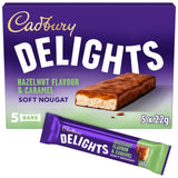 M&S Cadbury Delights Soft Nougat Hazelnut & Caramel Chocolate Bars 5 x 22g- Buy online at McGrocer