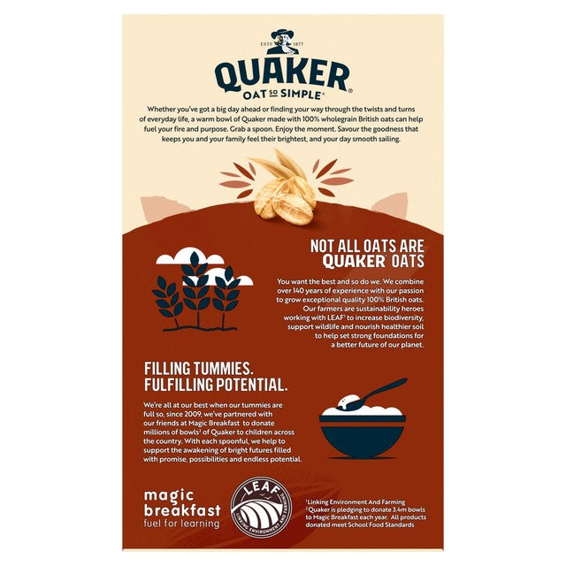 Quaker Hazelnut Chocolate porridge sachets 10 sachets, imported from the UK