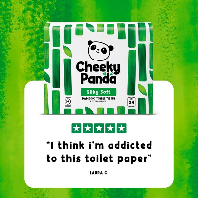 The Cheeky Panda Bamboo Toilet Tissue 24 Roll 200 Sheets - British product