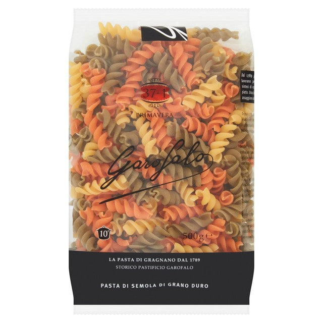 Garofalo Fusilli Tricolore dry pasta 500g, UK version