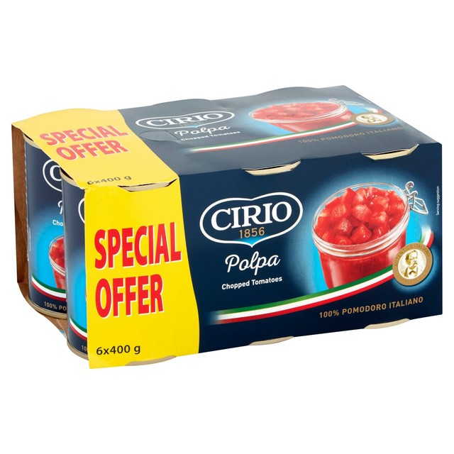 Cirio Italian chopped tomatoes 6 x 400g - British product