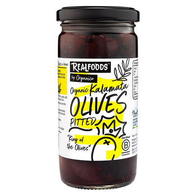M&S Realfoods by Organico Organic Kalamata Pitted Olives 230g- Buy online at McGrocer