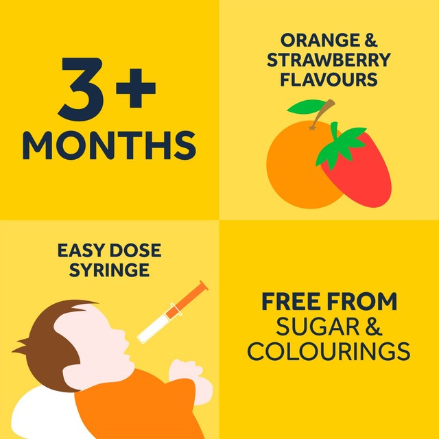 Nurofen children's fever relief liquid strawberry 100ml, imported from the UK