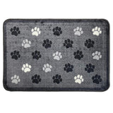 M&S Mighty Mats Supersoft Washable Mat Grey Paw Print Indoor Mat 50x75cm- Buy online at McGrocer