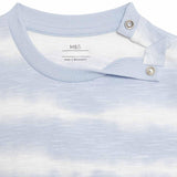 M&S girls cotton tie-dye jersey dress blue 9-12 months, imported from the UK