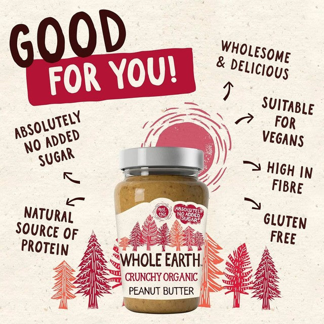 Whole Earth Crunchy Peanut Butter 340g (British brand)