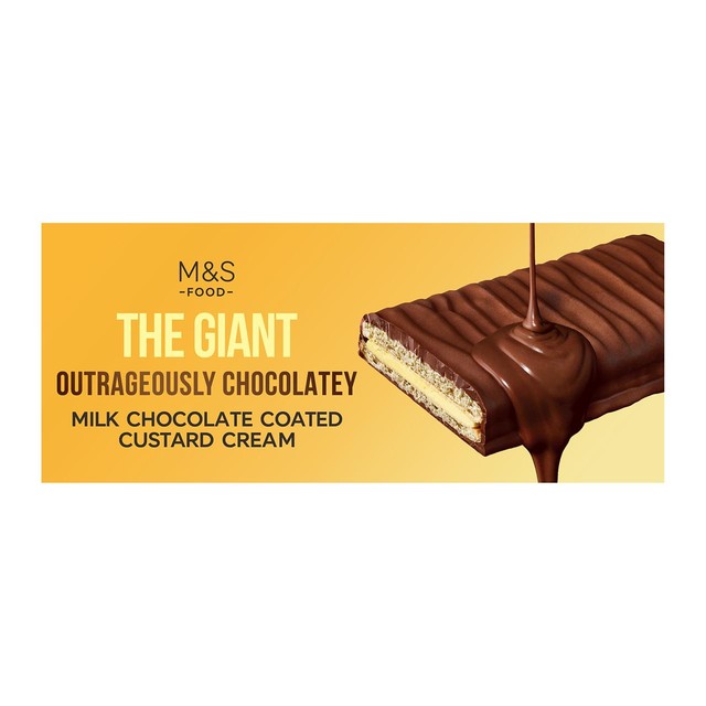 M&S giant custard cream milk chocolate coated, imported from the UK