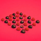 TruFru frozen raspberries in white and dark chocolate (British brand)