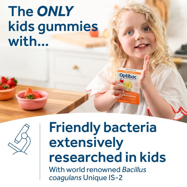 Optibac Kids Strawberry Gummies 30 gummies, imported from the UK