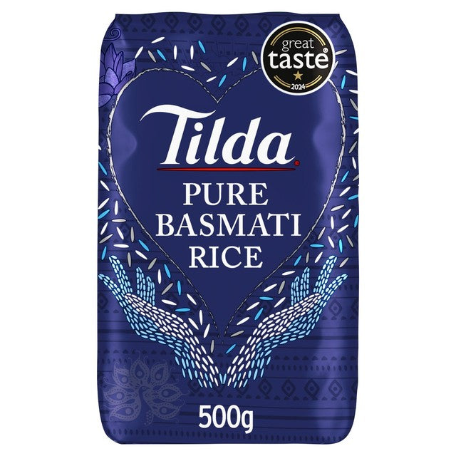 Tilda Pure White Basmati Rice 500g bag (British brand)