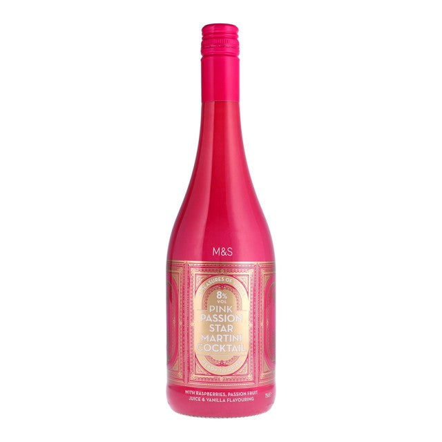 M&S pink passion star martini cocktail 75cl, imported from the UK