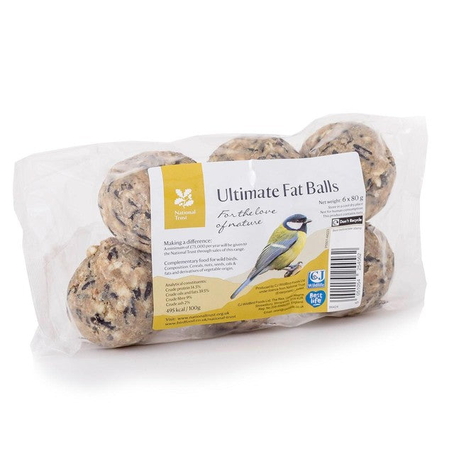 National Trust fat balls for wild birds 6x80g, imported from the UK