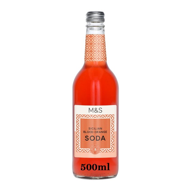 M&S Sicilian Blood Orange Soda 500ml, imported from the UK