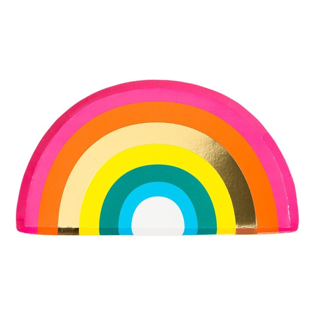 Talking Tables rainbow paper party plates 10 per pack (British brand)