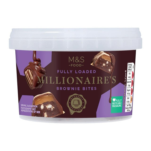 M&S Millionaires brownie bites 300g, imported from the UK