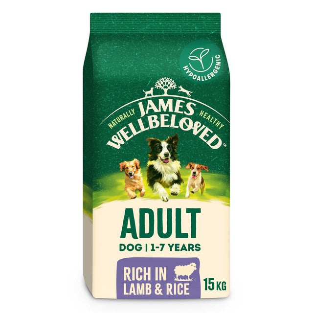 James Wellbeloved adult dry dog food lamb and rice 15kg, UK version