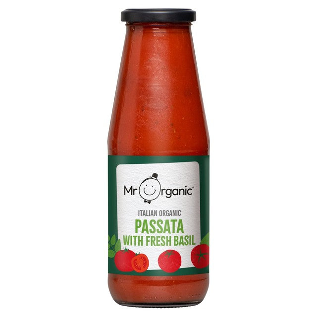Mr Organic Italian Passata with Basil 690g, imported from the UK