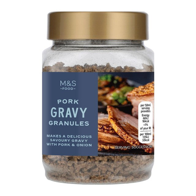 M&S pork gravy granules jar (British brand)
