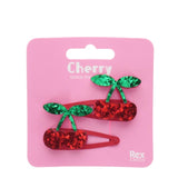 M&S Rex London Cherry Glitter Hair Clips- Buy online at McGrocer