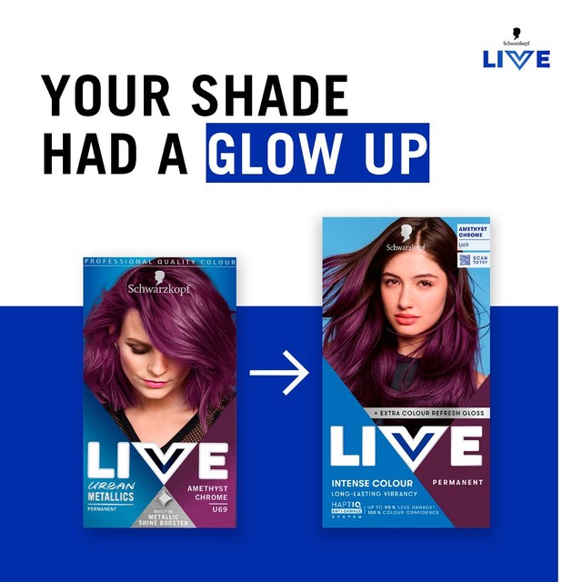 Schwarzkopf Amethyst Chrome purple hair dye kit, UK version