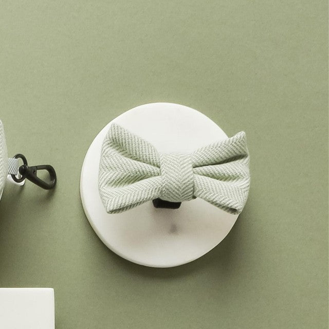 Cocopup London sage tweed dog bandana and bow tie set - British product