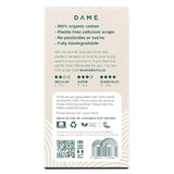 DAME Organic Cotton Tampons Regular 16 pack - British product