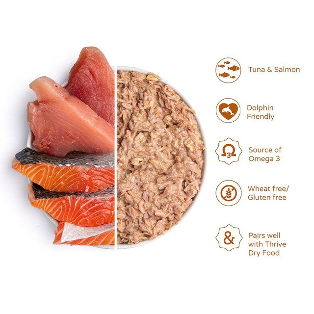 Thrive wet cat food Tuna & Salmon 75g (British brand)