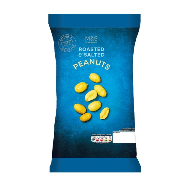 M&S Roasted and Salted Peanuts 550g, imported from the UK